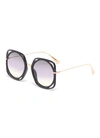 DIOR 'Dior Direction' cutout acetate rim metal geometric frame sunglasses