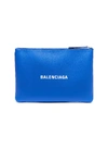 BALENCIAGA 'Everyday' logo print medium leather pouch