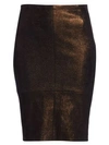 AKRIS Metallic Leather Pencil Skirt