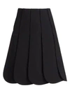 VALENTINO WOMEN'S SCALLOP PLEATED A-LINE SKIRT,0400010356970