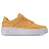 NIKE NIKE WOMEN'S AIR FORCE 1 SAGE XX LOW CASUAL SHOES IN YELLOW SIZE 6.0 SUEDE,2457645