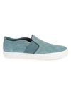 VINCE FENTON SUEDE PERFORATED SLIP-ON SNEAKERS,0400011081956