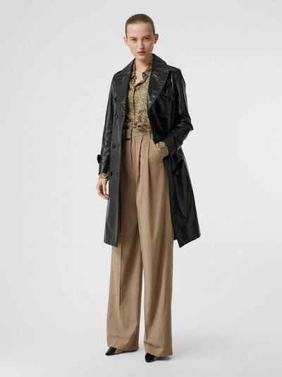 Burberry Wool Blend High-waisted Trousers In Warm Taupe