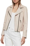 Allsaints Balfern Leather Biker Jacket In Nude Pink