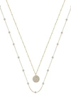 Ettika Crystal Disc Layered Necklace Set In Gold