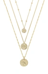 Ettika Set Of 3 Coin Pendant Necklaces In Gold