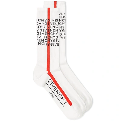 Givenchy Paris Sock In White