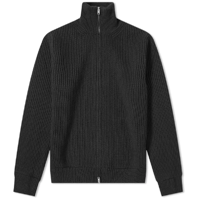 Maison Margiela 14 Classic Rib Knit Zip Cardigan In Black