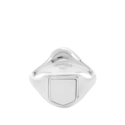 Maison Margiela 11 Mother Of Pearl Double Signet Ring In Silver