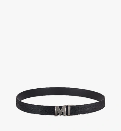 Mcm Claus Antique M Reversible Belt In Black