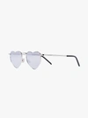 Saint Laurent Metallic Heart Sunglasses In Silver