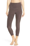 Beyond Yoga Midi High Waist Leggings In Terra Leather Earth