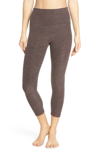 Beyond Yoga Midi High Waist Leggings In Terra Leather Earth