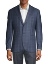 LUBIAM WINDOWPANE CHECK WOOL SPORT JACKET,0400011052595