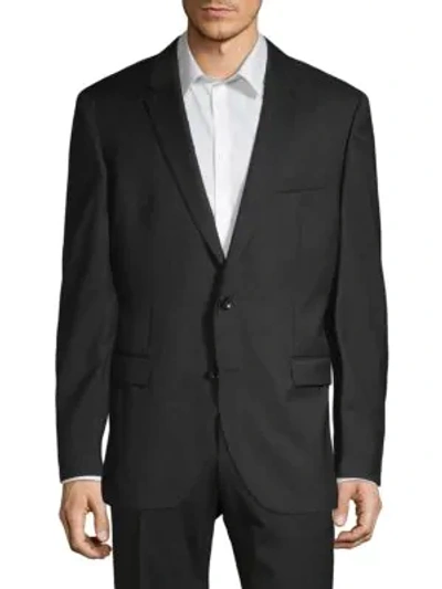 Hugo Boss Boss Men's Micro-pattern Regular-fit Jacket In Black