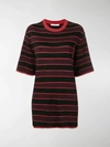 Givenchy Logo Embroidered Striped Top In Black