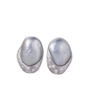 MARGOT MCKINNEY JEWELRY 18K BAROQUE PEARL & DIAMOND STUD EARRINGS,PROD222920673