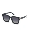 Tom Ford Beatrix 52mm Polarized Gradient Square Sunglasses In Black