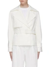 VINCE BELTED CROPPED LINEN-COTTON BOXY JACKET