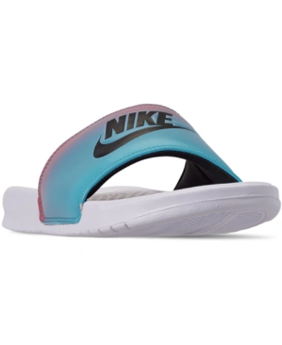 Nike Men's Benassi Jdi Printed Slide Sandals From Finish Line In White