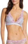 Wacoal Embrace Lace Plunge Soft Cup Wireless Bra In Lilac Gray