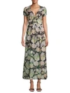 LUMIE LONG FLORAL FAUX WRAP DRESS,0400011018990