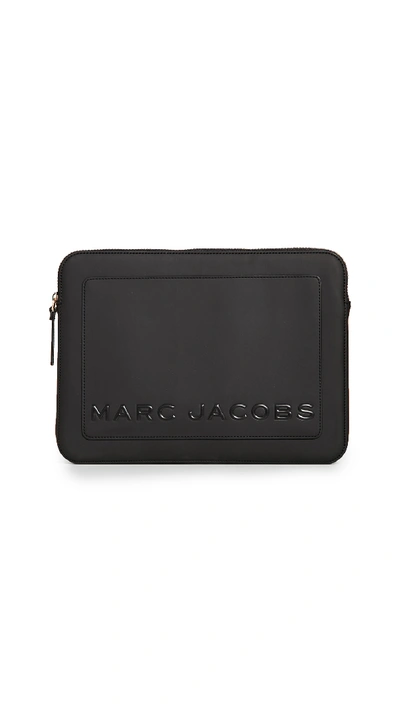 Marc Jacobs The Box 13 Leather Laptop Case In Black