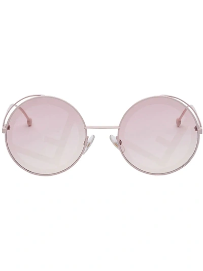 Fendi Eyewear Rama Round Frame Sunglasses - Rosa In Pink