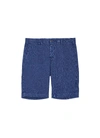 LARDINI Garment-dyed flax-cotton twill shorts