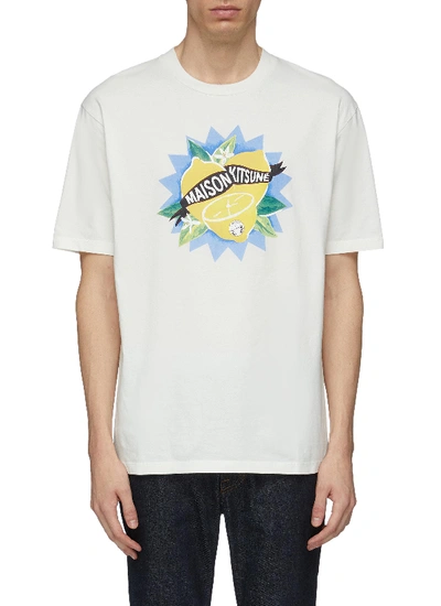 Maison Kitsuné Lemon Logo Print T-shirt