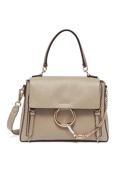 Chloé 'faye Day' Small Leather Shoulder Bag In Motty Grey