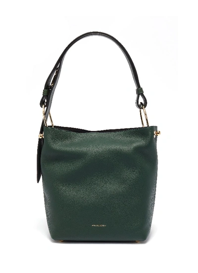 Strathberry 'lana Midi' Leather Bucket Bag In Bottle Green
