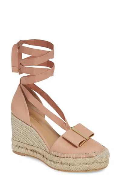 Ferragamo Women's Geraniolos Espadrille Tie-up Sandals In New Blush