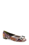 FERRAGAMO VARINA PRINT BOW FLAT,0716569