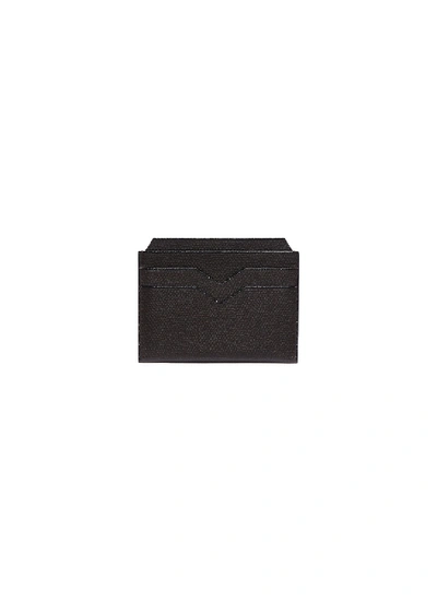 Valextra Leather Card Holder – Dark Brown
