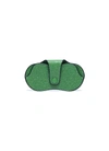 VALEXTRA LEATHER SMALL GLASSES HOLDER - GRASS GREEN