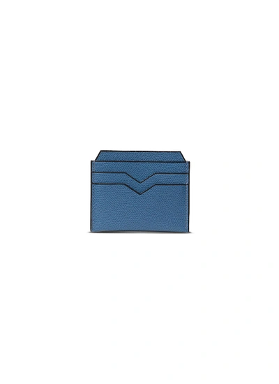 Valextra Leather Card Holder - Cobalt Blue