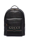 GUCCI Logo print leather backpack