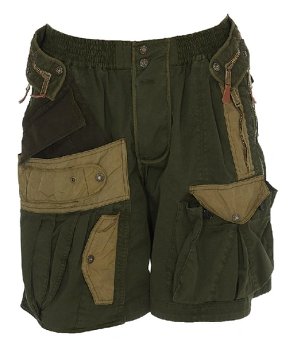 Dsquared2 Contrast Cargo Shorts In Green