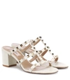 Valentino Garavani Women Rockstud Leather Mules In Beige