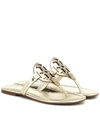 Tory Burch Miller Crystal Embellished Thong Sandals In Gold