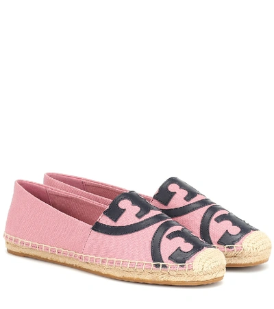 Tory Burch Leather-trimmed Espadrilles In Pink