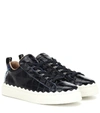 CHLOÉ Lauren croc-effect leather trainers,P00400775