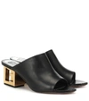 Givenchy Triangle Leather Mules In Black