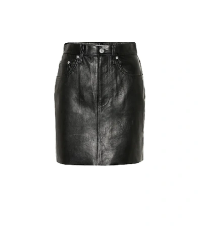 Helmut Lang 'femme Hi' Leather Mini Skirt In Black