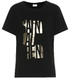 Saint Laurent Contrast Logo Graphic Tee In Black