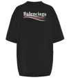 BALENCIAGA LOGO COTTON T-SHIRT,P00402895