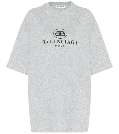 Balenciaga New Bb Oversize T-shirt In Grey