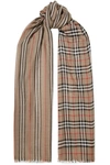 BURBERRY PRINTED WOOL AND SILK-BLEND SCARF