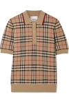 BURBERRY CHECKED MERINO WOOL SWEATER